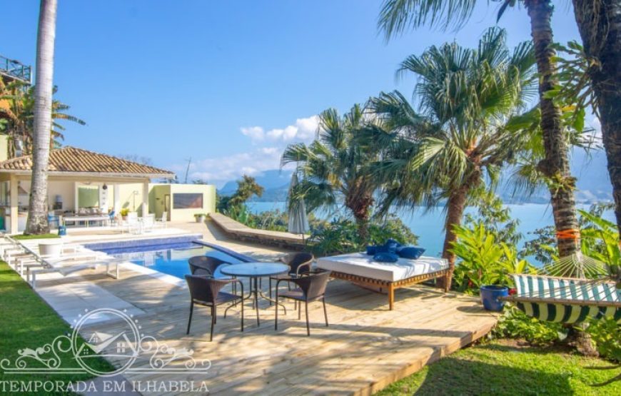 Casa luxuosa,com linda vista para o mar, piscina e sauna  sul, Ilhabela