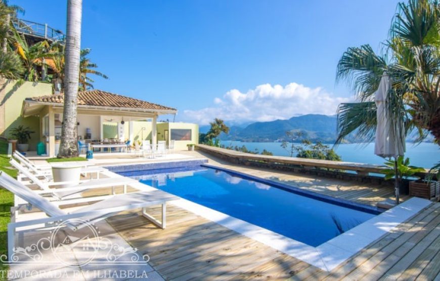 Casa luxuosa,com linda vista para o mar, piscina e sauna  sul, Ilhabela