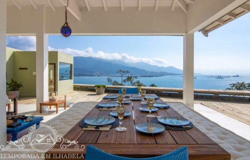 Casa luxuosa,com linda vista para o mar, piscina e sauna  sul, Ilhabela